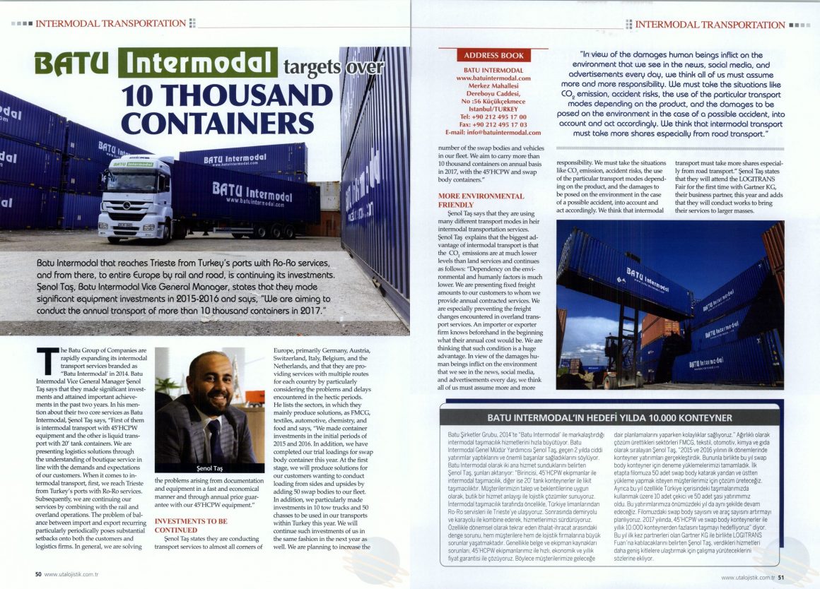 Batu Intermodal Targets Over 10 Thousand Containers // Uta Lojistik