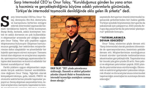 ‘Türkiye’de İntermodal Taşımacılıkta Akla Gelen İlk Şirketiz’ // Ekovitrin Dergisi